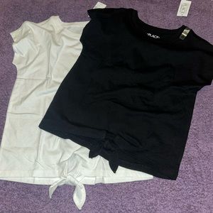 Children’s place girls shirts in black and white short sleeve